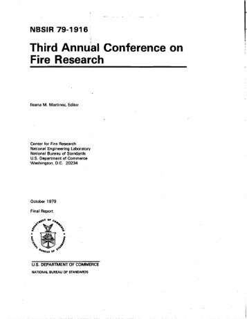 Third Annual Conference on Fire Research. Final Report. (7824 K)