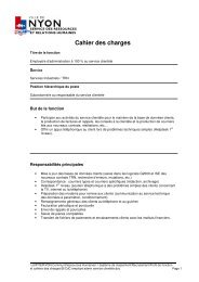 Cahier des charges - Nyon