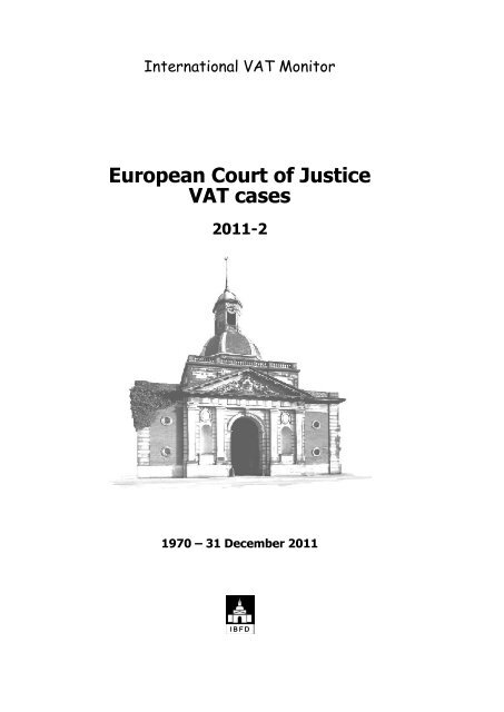 European Court of Justice VAT cases 2011-2 - empcom.gov.in