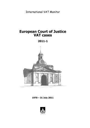 European Court of Justice VAT cases 2011-1 - empcom.gov.in