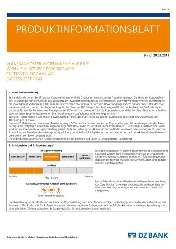 PRODUKTINFORMATIONSBLATT - Vwd