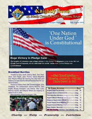 July-August 2010 Newsletter