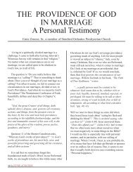 THE PROVIDENCE OF GOD IN MARRIAGE A Personal Testimony