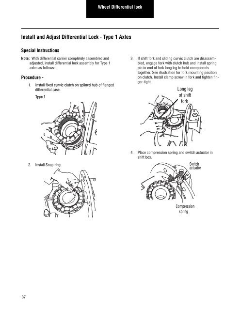 Single Reduction & Single Reduction with Differential Lock - Spicer