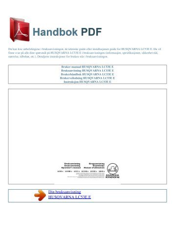 Bruker manual HUSQVARNA LC53E E - HANDBOK PDF