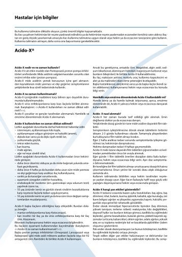 Hastalar için bilgiler Acido-X® - axapharm
