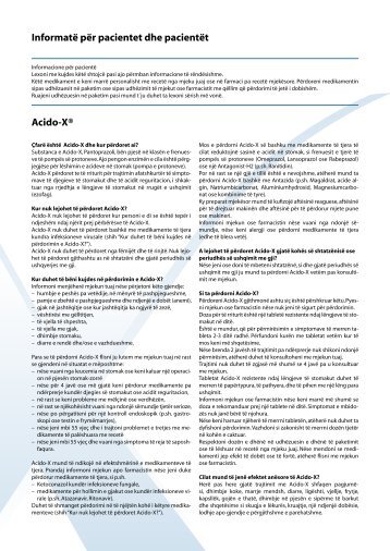 Informatë për pacientet dhe pacientët Acido-X® - axapharm