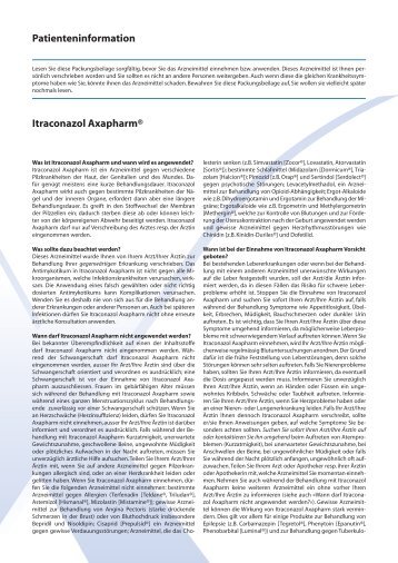 Patienteninformation Itraconazol Axapharm®