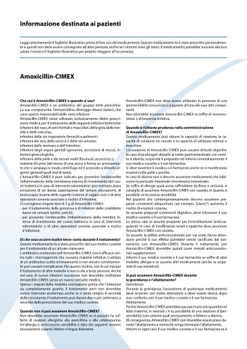 Informazione destinata ai pazienti Amoxicillin-CIMEX - axapharm