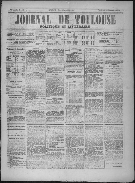 21 Novembre 1873 - Bibliothèque de Toulouse