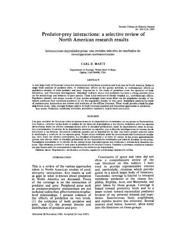 Predator-prey interactions - Revista Chilena de Historia Natural