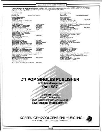 Who's Who in Pop Music Publishing - Notc.com