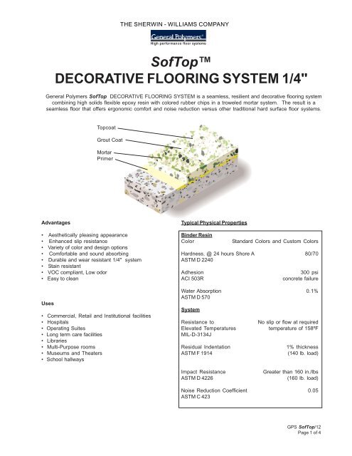SofTop™ DECORATIVE FLOORING SYSTEM 1/4" - General Polymers