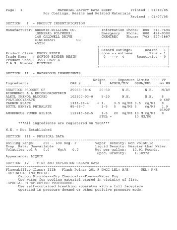 Page: 1 MATERIAL SAFETY DATA SHEET ... - General Polymers