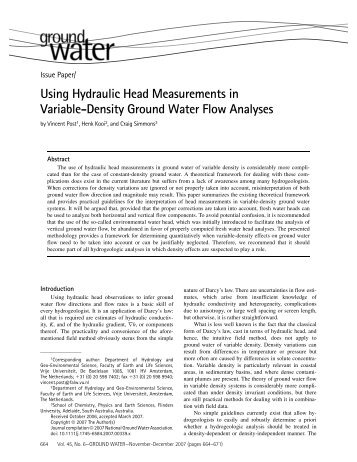 Using Hydraulic Head Measurements in Variable ... - Info Ngwa