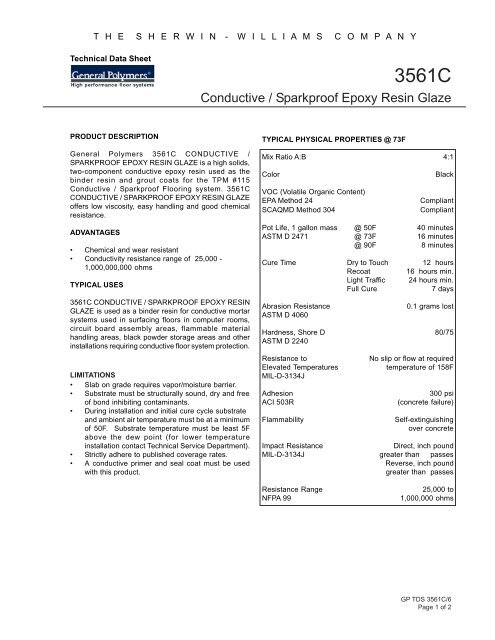 Conductive / Sparkproof Epoxy Resin Glaze - General Polymers