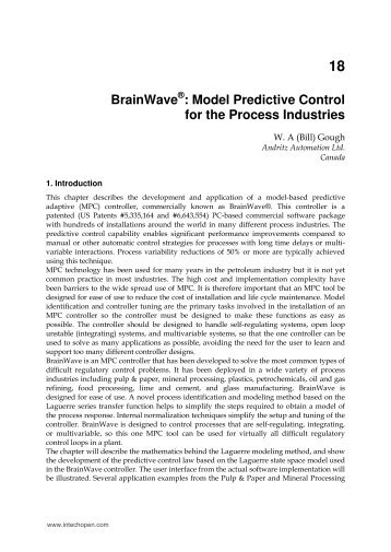 BrainWave : Model Predictive Control for the Process Industries