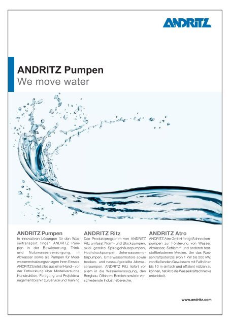 ANDRITZ PUMPEN ANDRITZ RITZ ANDRITZ ATRO