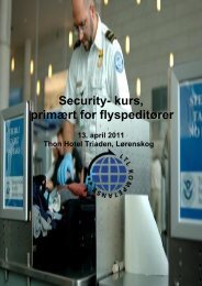 Security- kurs, primært for flyspeditører