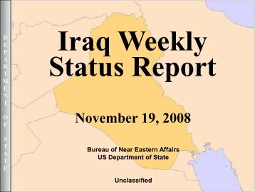 Iraq Weekly Status Report - US Department of State