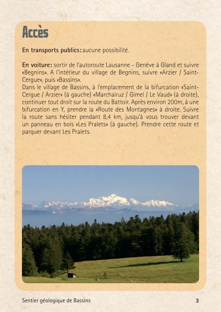 Sentier géologique de Bassins - Randonature