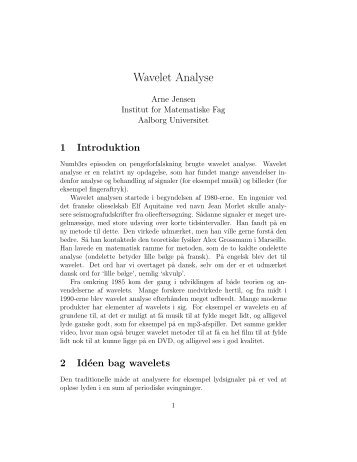 Wavelet Analyse - Aalborg Universitet