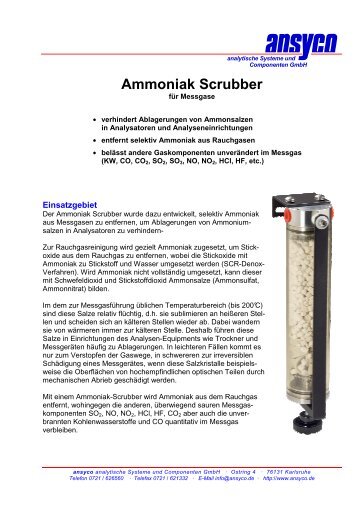Ammoniak Scrubber - ANSYCO Analytische Systeme und ...