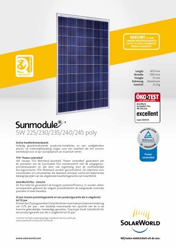SW 225/230/235/240/245 poly - SolarWorld AG