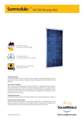 SW 130/140 poly R6A - SolarWorld UK