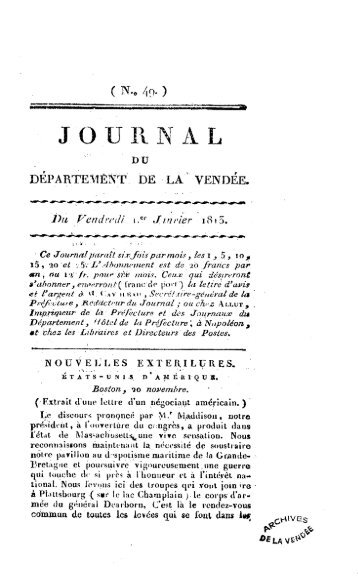 JOURNAL - Archives de Vendée