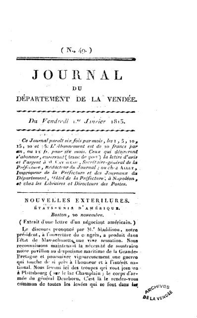 JOURNAL - Archives de Vendée