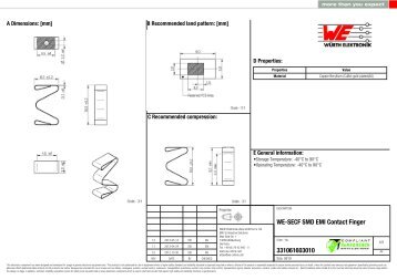 WE-SECF SMD EMI Contact Finger 331061603010