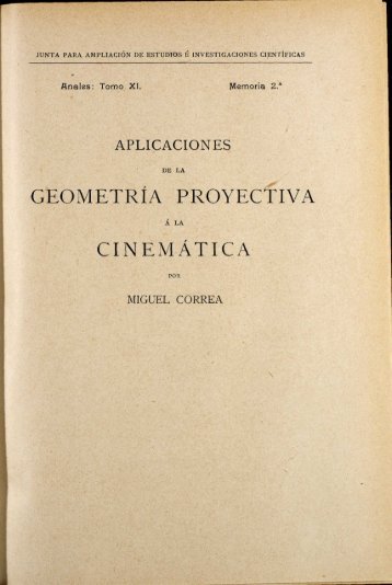 Aplicaciones de la Geometría proyectiva á la Cinemática