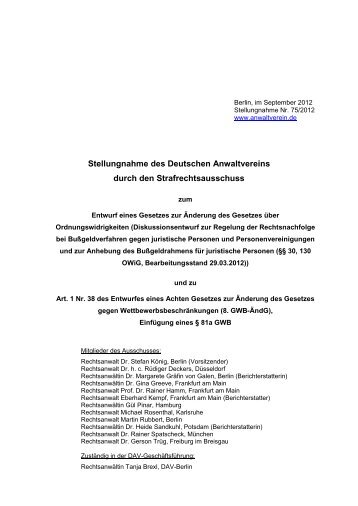 Stellungnahme - Deutscher Anwaltverein