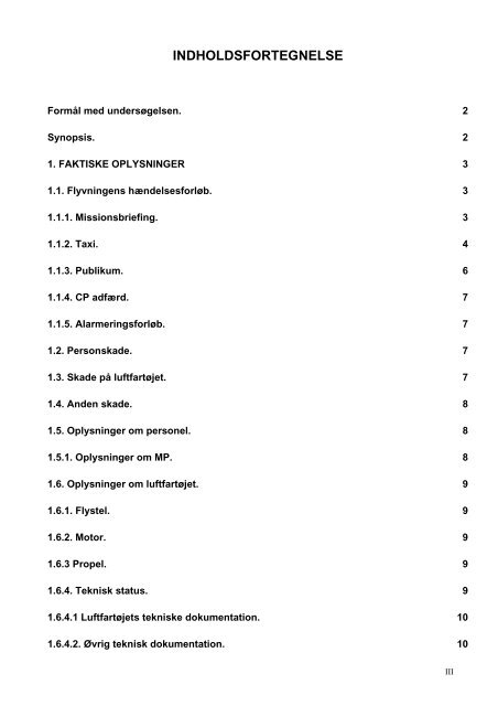 Disposition for rapport over undersøgelser - Forsvarskommandoen