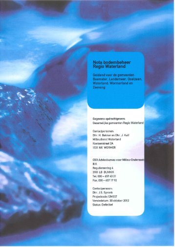 en baggerstromenbeleid B1 nota bodembeheer ... - Besluitvorming