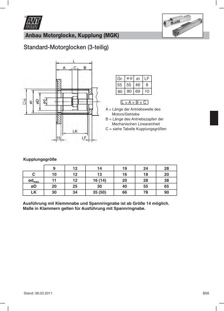 Mechanische Lineareinheit »Beta - Ant Antriebstechnik