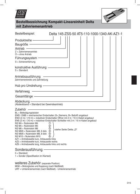 Mechanische Lineareinheit »Beta - Ant Antriebstechnik