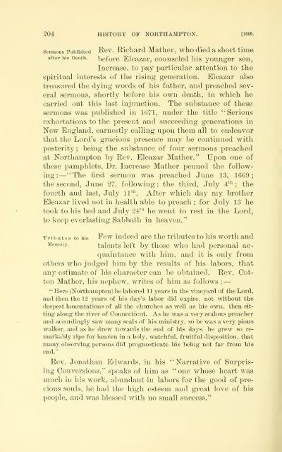 History of Northampton, Massachusetts, from its settlement in 1654;