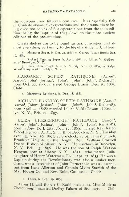 Rathbone genealogy