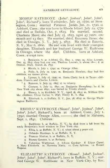 Rathbone genealogy