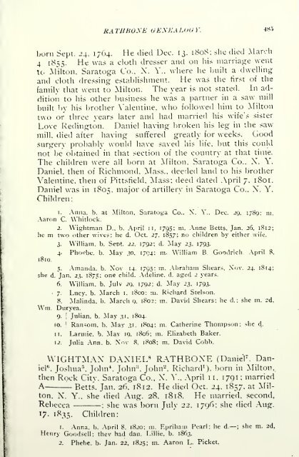 Rathbone genealogy