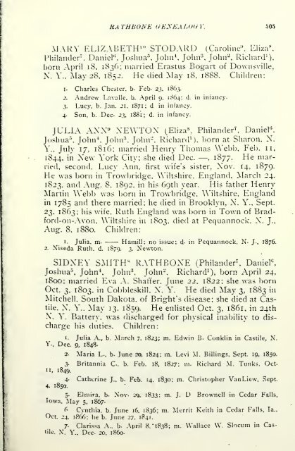 Rathbone genealogy