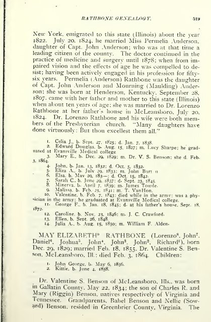 Rathbone genealogy