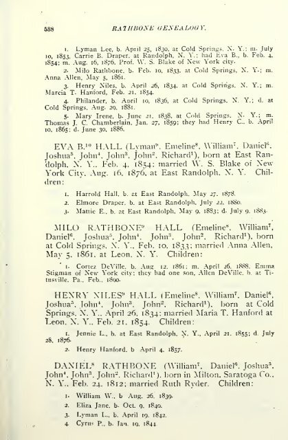 Rathbone genealogy