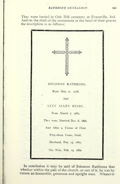 Rathbone genealogy