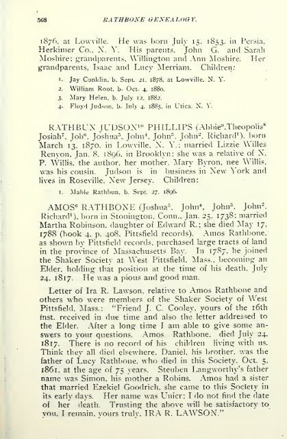 Rathbone genealogy