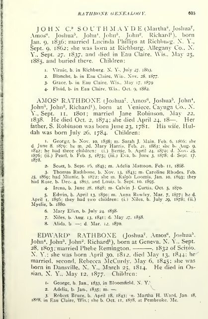 Rathbone genealogy