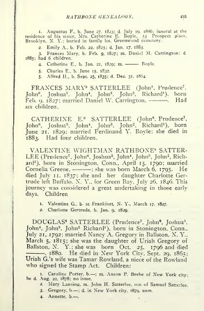 Rathbone genealogy