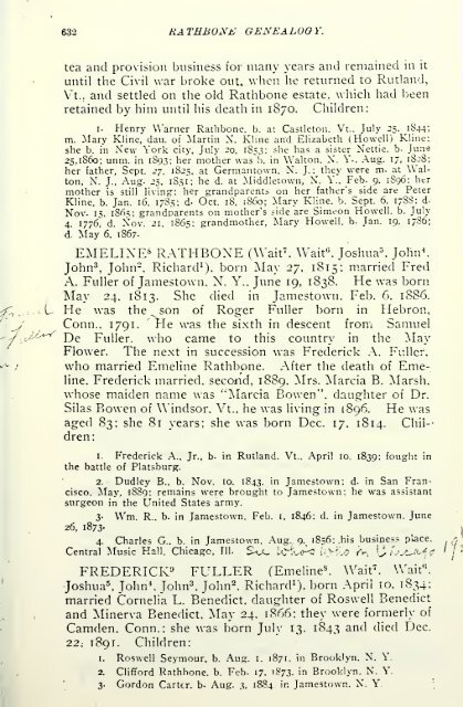 Rathbone genealogy